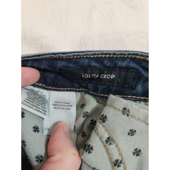 Lucky Brand Jeans Womens 6 / 28R 28 X 26 Blue Lolita Crop Whiskers Preppy Y2K - Picture 2 of 12